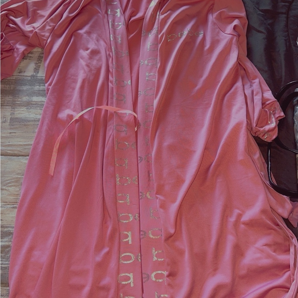 Bebe Fuchsia Long Sleeve Top with Logo - Picture 2 of 2